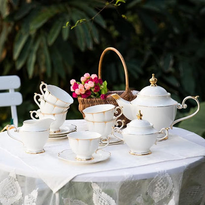 ACMLIFE Tea Sets for Adults Fine Bone China Tea Set for 6, Porcelain Teapot - Image 2