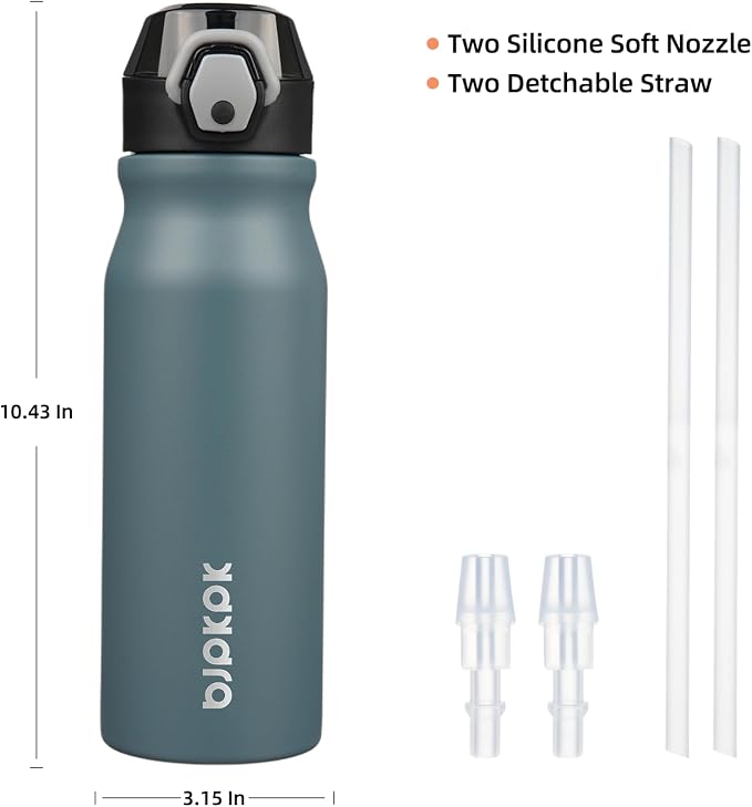 BJPKPK 25 oz Insulated Water Bottle, Stainless Steel Flask | Leak Proof Locking - Image 4