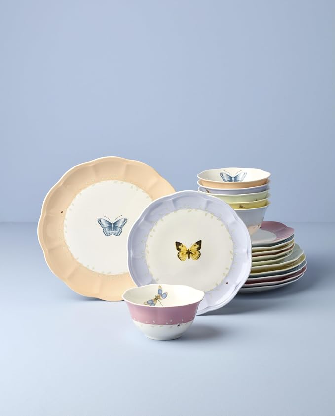 Lenox Dinnerware Set, Butterfly Meadow Colors 18-Piece Set, Service - Image 2