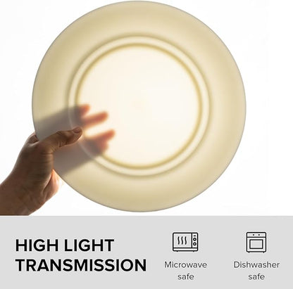 Fine Bone China Dinner Plates 6-Piece, Flate Plate, Pasta Plate 10.75 Inches, Fine Glaze With Pure White Color Sturdy and Durable, Thin Thickness and Light Weight, Microwave and Dishwasher Safe