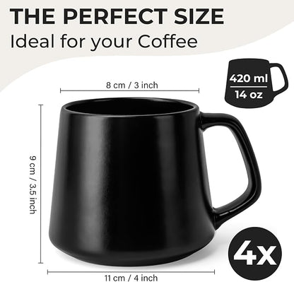 MIAMIO - Coffee Mugs Set of 4, Large Mug - Luxe | Large Ceramic Coffee Mugs - Image 2