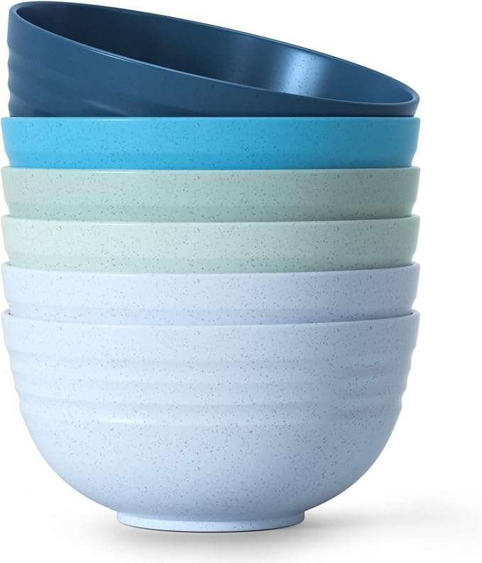 【6 Pcs】Unbreakable Mixing Bowls Unbreakable Salad Bowls, 68 Ounces Microwave by Homestockplus