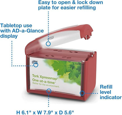 Tork Xpressnap Tabletop Napkin Dispenser Red N4, 6236100 | Signature Range - Image 2