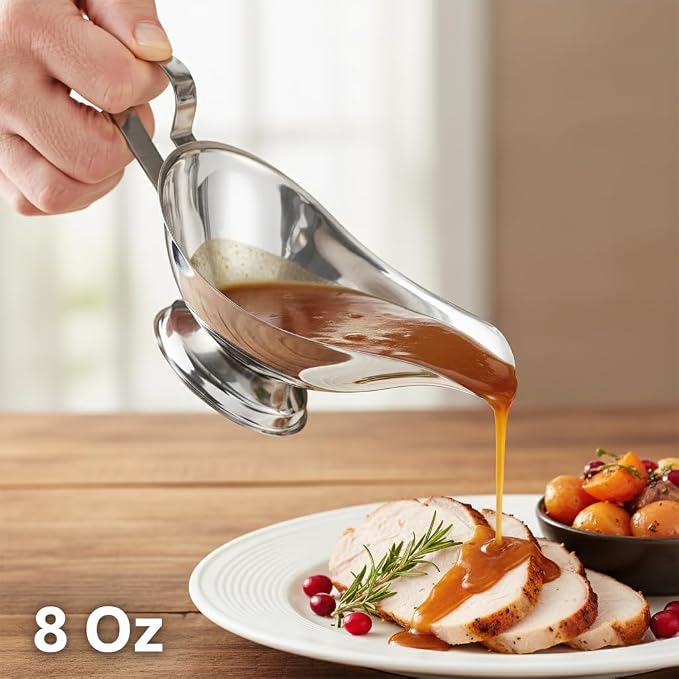 Stainless Steel Gravy Boat – Elegant Sauce Server - Image 2