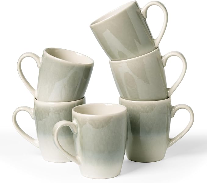 famiware Coffee Mugs Set, 13oz Mug Set of 6, Stoneware Cups by Famiware