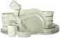 Stone by Mercer Project Atik Modern Stoneware 32-Piece Dinnerware Set, Plate and Bowl Set, Dish set for 8, Sage-Grey
