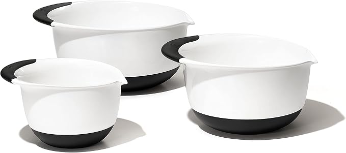 OXO Good Grips 3- Piece Plastic Mixing Bowl Set, 2500 ml by Unknown