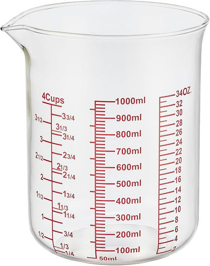 High Borosilicate Glass Measuring Cup-V-Shaped Spout，Glass Measuring Beaker by AckersBORO33