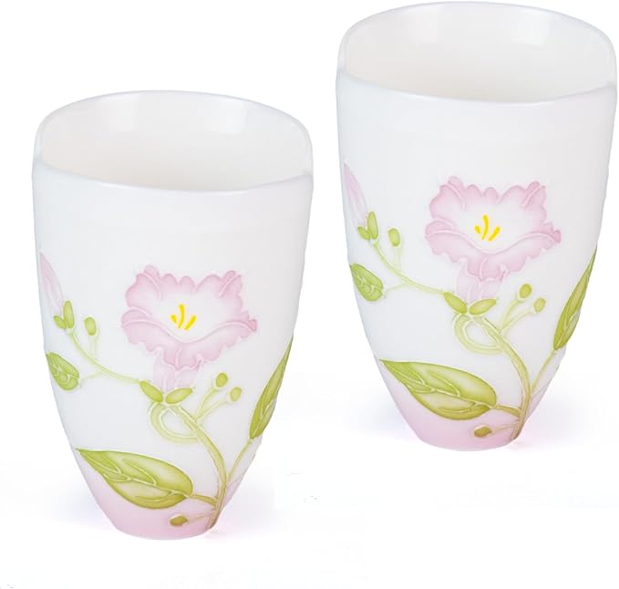 KAMMAK Ceramic Tea Cups Set of 2, 2.1 oz, Vintage Small Teacups, 709N | Hand by KAMMAK