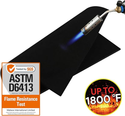 Matace Welding Blanket Fireproof Carbon Felt Soldering Mat & Pad, 5mm Flame Retardant Fabric, Heat Shield for Brazing, Stove Wick, Automotive Repair, HVAC Plumbing - 12x14 Inch, 2 Pack, Black