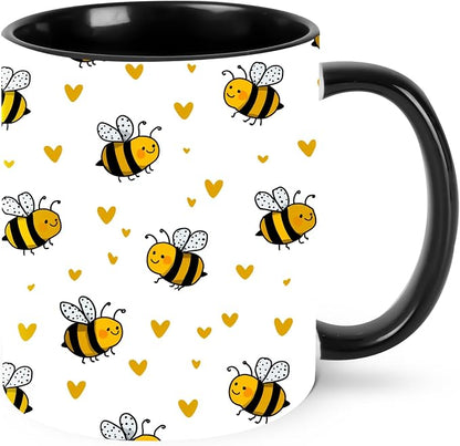Yrebyou Bee Coffee Mug 11oz Ceramic Cup by Yrebyou