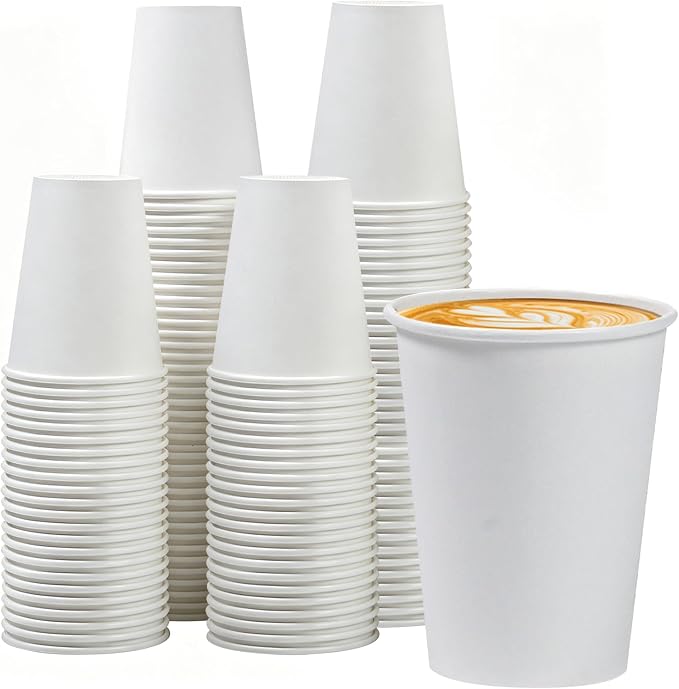 Lamosi 100 Pack 12 oz Paper Cups, Disposable Coffee Cups | by BuyNow