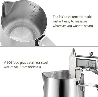 HOOMIL Milk Frothing Pitcher, 12oz/20oz/32oz 304 Stainless Steel | Steaming - Image 3