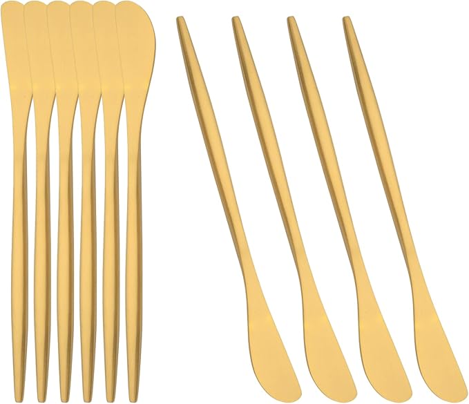 10 Pack Gold Cheese Spreader Knife, Uniturcky Stainless Steel Butter Spreader by Uniturcky