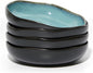 Pasta Bowls Set of 4, 36 Oz Ceramic Bowl Plates, Microwave Safe Bowl Sets, Deep Serving Bowls for Vegetable, Spaghetti, Noodle, Highly Durable Reactive Glazed, Green Black