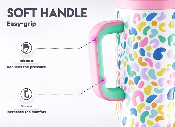 Meoky 50 oz Tumbler with Handle, Tumbler with Lid and Straw, Insulated - Image 4