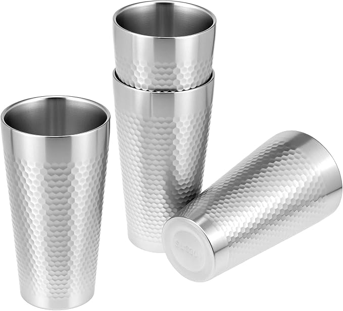 QWORK Stainless Steel Insulated Tumblers, 19 oz 4 Pack Stackable Water Tumblers - Image 2