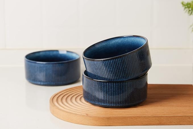 famiware Star Cereal Bowl Set, 23 oz Soup Bowls Set of 6, Nebulas Blue | Double - Image 2