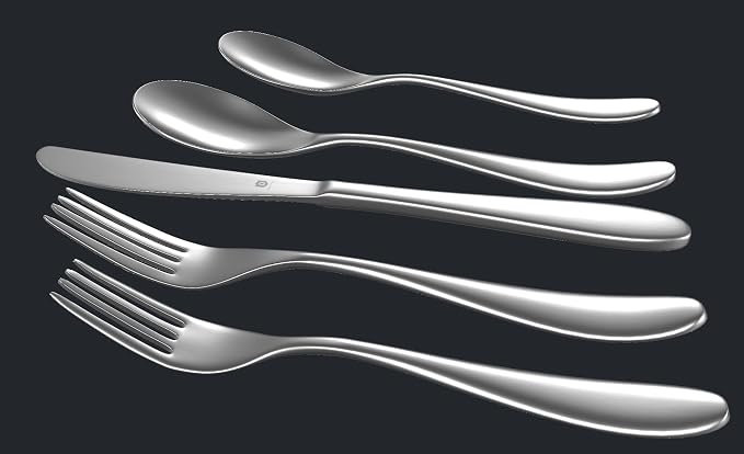 Silverware Set for 4 | 18/10 Stainless Steel Flatware Set | Mirror Finish - Image 2