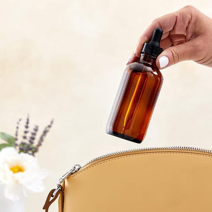 Juvale Amber Glass UV-Protected Amber Dark Glass Bottles with Droppers for Essential Oils & Travel Liquids - 4 Oz, 15-Pack, Apothecary Style - Leak-Proof Dropper Bottle Set with 6 Funnels