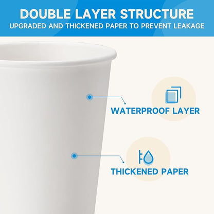 RACETOP Paper Coffee Cups 12 oz 500 pack, Paper Cups Disposable, Hot Coffee Cups - Image 5