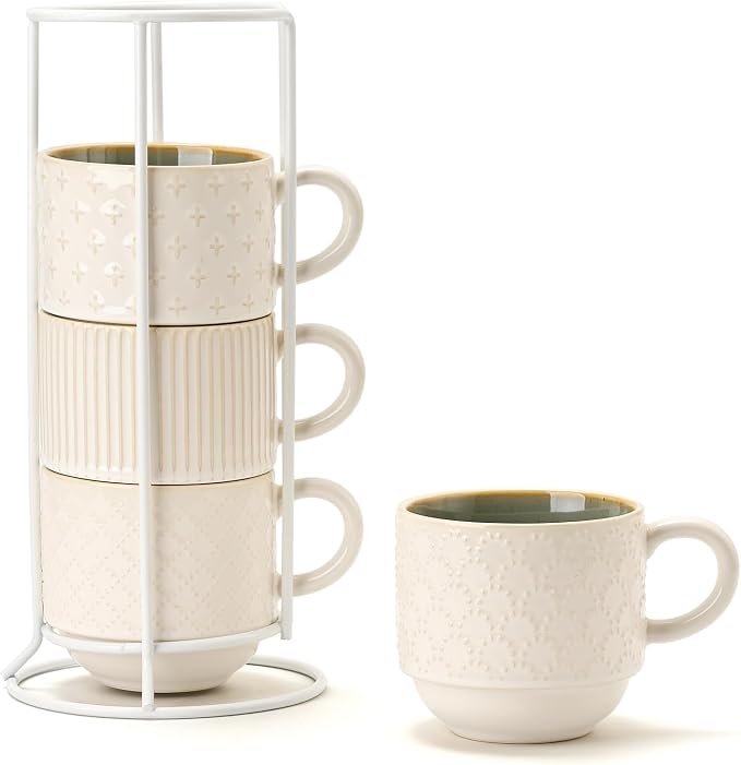 JIEMEI HOME Large Ceramic Coffee Mug Set of 4 by JHJIEMEIHOME