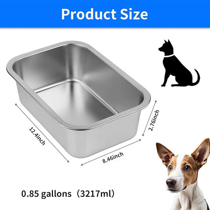 Ohtomber 0.85 Gallons Stainless Steel Dog Bowl, Pet Water & Food Bowl | No - Image 2