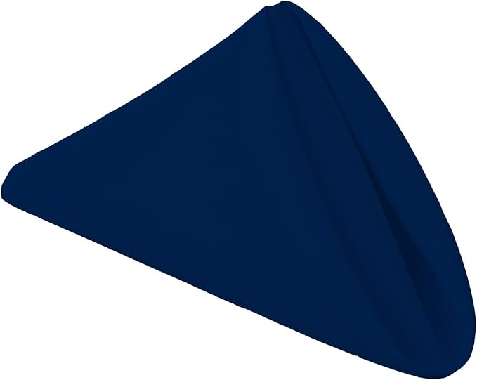 Gee Di Moda Cloth Napkins - 17 x 17 Inch Navy Blue Dinner Napkins - Set of 12 Soft & Absorbent Washable Fabric Cloth Table Napkins with Hemmed Edges for Hotel Restaurant, Holiday Parties & Wedding