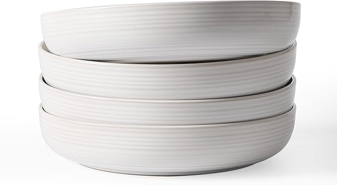 famiware Milkyway 33 oz Pasta Bowls Set of 4, Scratch-Resistant Stoneware Salad by Famiware