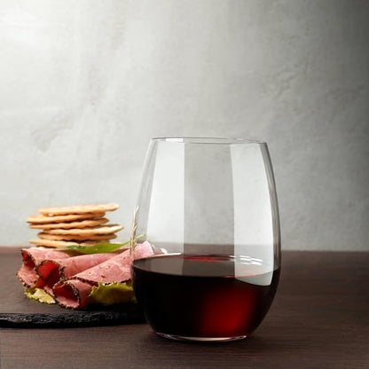 NUDE Pure Set of 4, Bordeaux Wine Stemless Glasses 20.75 oz, |Smooth Rim|, Clear Glass Wine Tumbler, Ideal for Cocktails & Perfect for Homes & Bars
