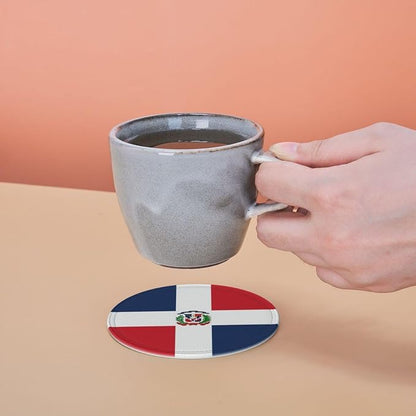 6 Pack Dominican Flag Leather Coaster - Image 7
