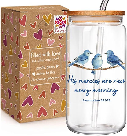 Inspirational Christian 16oz Glass Cup by Unknown