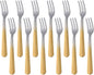 Oyster Fork Set of 12, 5.4 Inch Stainless Steel Cocktail Forks, 3 Tines Mini by KitchenDining