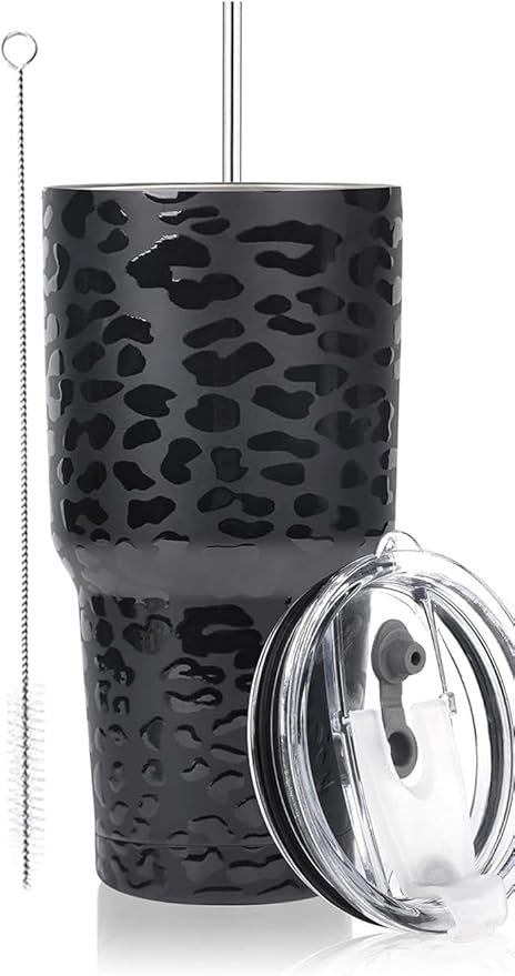 D·S 30oz Leopard Tumbler Double Wall Vacuum Insulated Travel Coffee Mug | by D%C2%B7STUMBLER