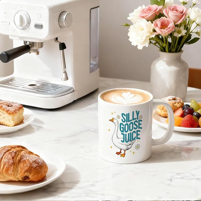 Silly Goose Juice 11 oz Funny Goose Ceramic Coffee Mug | Silly Goose Coffee Cup - Image 5