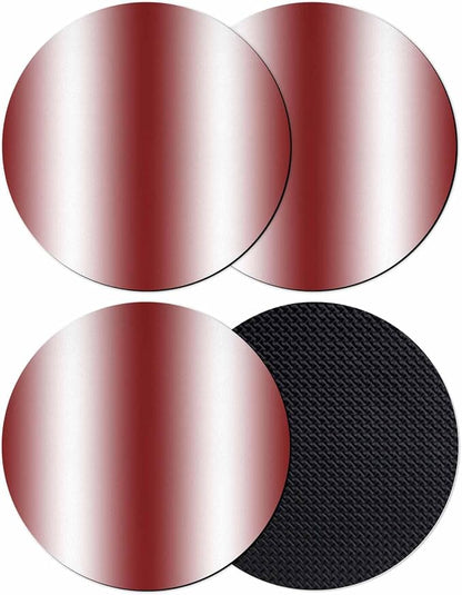 Ombre Red Coasters Set of 4, Modern Minimalist Geometric Gradient Color Soft by PIEPLE