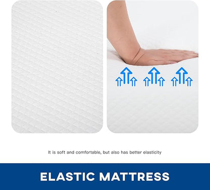 FDW | 12 Inch Twin Mattress | Medium Firm | Gel Memory Foam Mattress | White | Bed in a Box, CertiPUR-US Certified | Pressure Relief, Cooling Ventilated Foam | Washable Removable Cover
