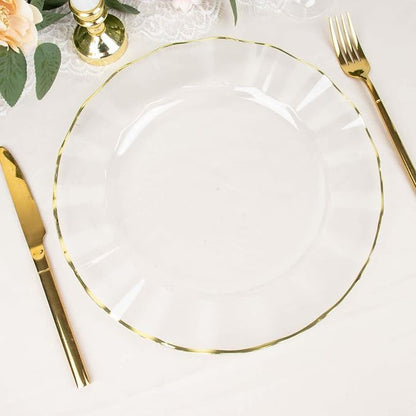 Efavormart 11" Dinner Plates – Set of 10 Plastic Clear Round Disposable Plates - Image 7