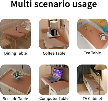 Dining Table Cover Protector for Dining Room Table - Can Be Used On Both Sides Waterproof and Easy to Clean Good Flatness Used for Dining Table(Brown+Gray 44x78)
