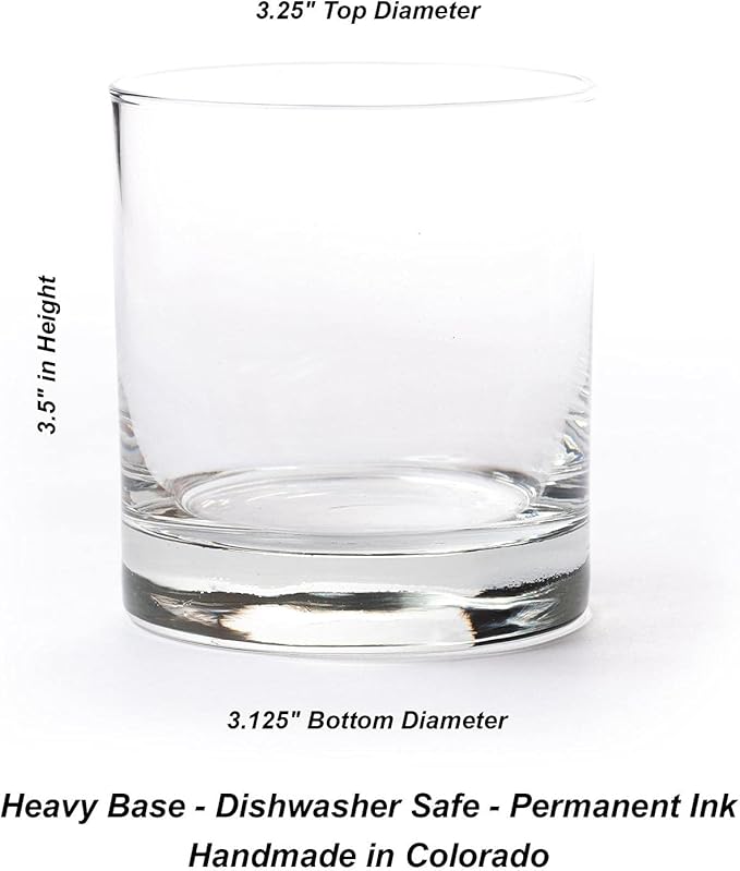 Black Lantern Mountain Panoramic Whiskey Glass Set Set of 2 11oz Heavy Base Old Fashioned Tumblers | Cocktail Glasses with Gift Box