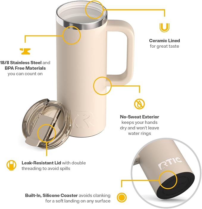 RTIC 20oz Road Trip Travel Mug - Image 3