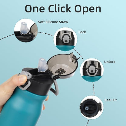 BJPKPK 25 oz Insulated Water Bottle, Stainless Steel Flask | Leak Proof Locking - Image 3