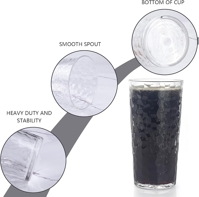 Yalin 24-Ounce Plastic Tumbler Acrylic Drinking Glasses, Reusable Plastic Cups - Image 3