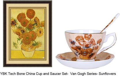 Bone China Cup &Saucer Set, 7oz- Van Gogh's Paintings - Image 2