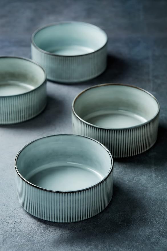 famiware Star Cereal Bowl Set, 23 oz Soup Bowls Set of 6, Smoky Blue | Double - Image 6