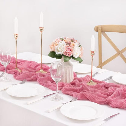 2 Pack Mauve Cheesecloth Table Runner10ft Rustic Sheer Gauze Runner | - Image 4