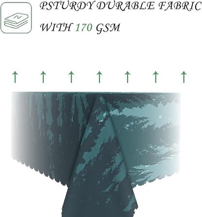 60x120 Inch Nature Rectangular Tablecloth Forest Silhouette Painting Table Cloth Waterproof Durable Table Cover for Picnic Indoor Gaming Room Decor