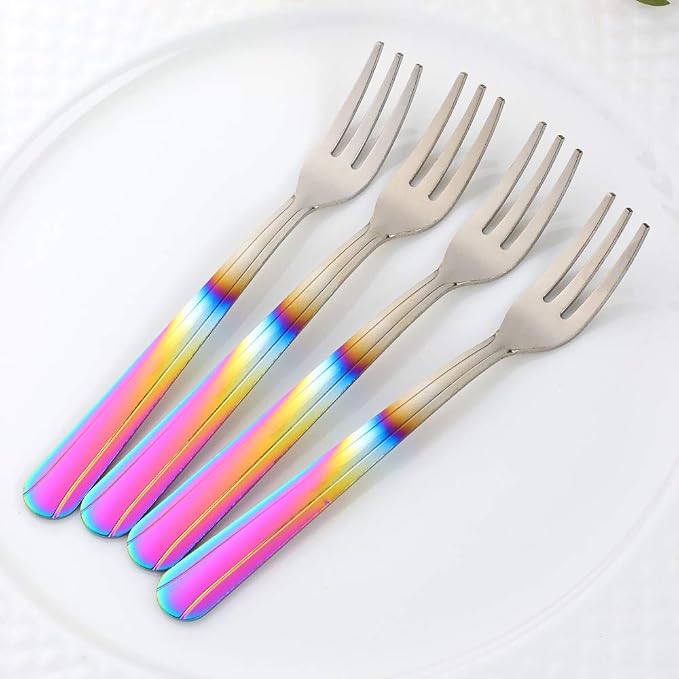 Oyster Fork Set of 12, 5.4 Inch Stainless Steel Cocktail Forks, 3 Tines Mini - Image 3