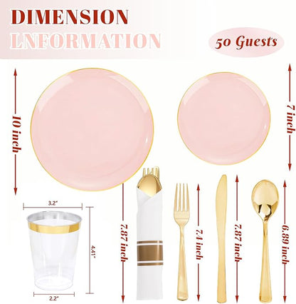 KIRE 350 PCS Pink Disposable Plates - Image 9