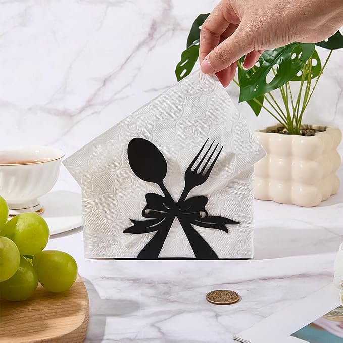 CRASPIRE Tableware Standing Napkin Holder Black Napkins Dispenser Metal Paper - Image 3